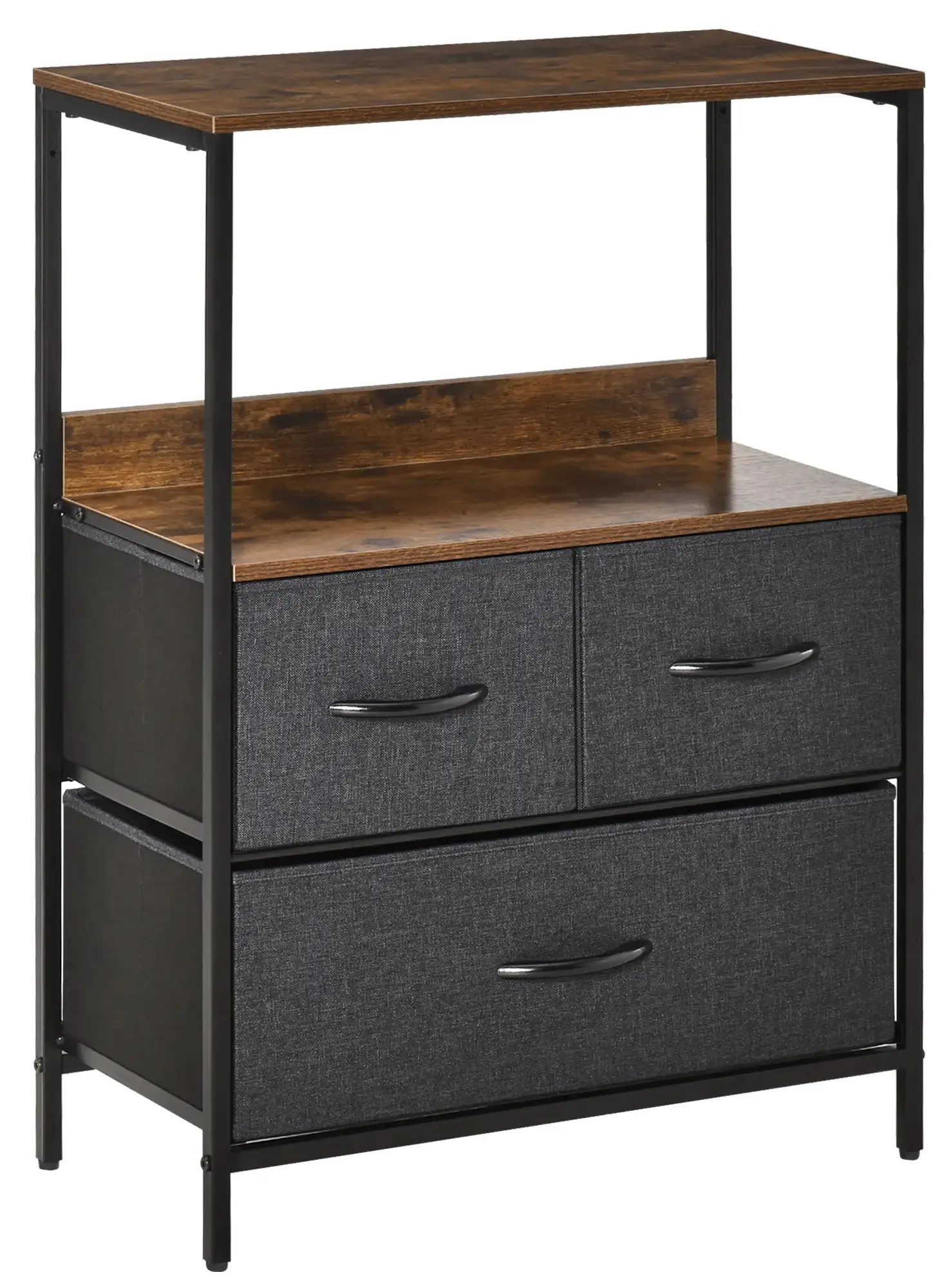 Etajera-comoda Homcom 831-398 (Rustic Brown/Dark Grey) - 3