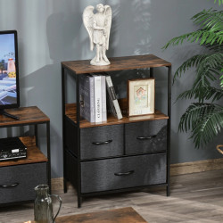 Etajera-comoda Homcom 831-398 (Rustic Brown/Dark Grey)
