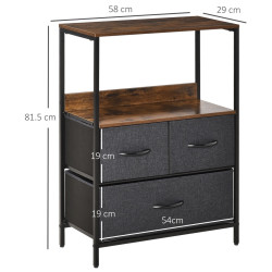 Etajera-comoda Homcom 831-398 (Rustic Brown/Dark Grey) Thumb