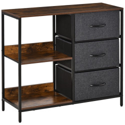 Etajera-comoda Homcom 831-407CG (Rustic Brown/Dark Grey) Thumb