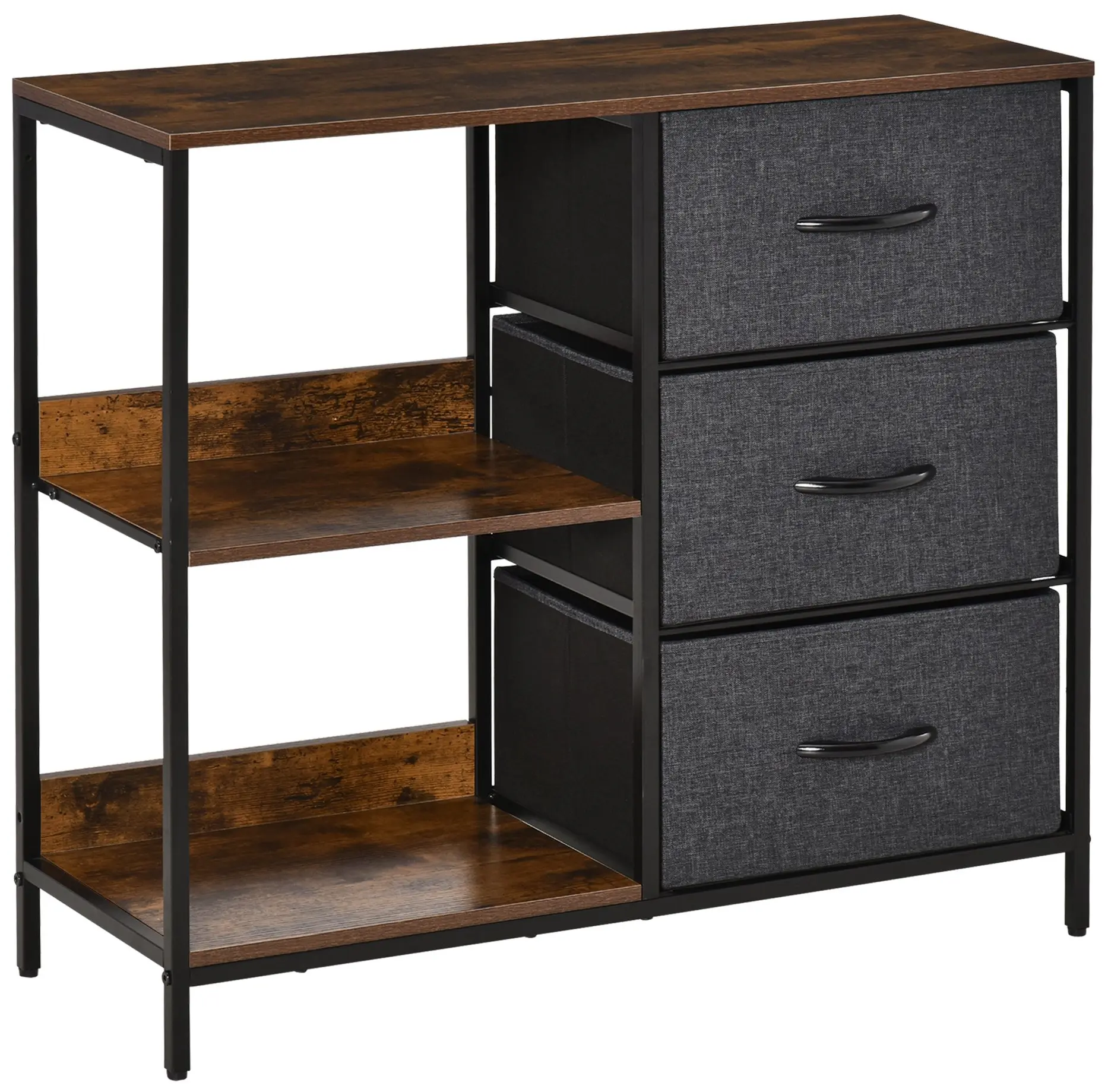 Etajera-comoda Homcom 831-407CG (Rustic Brown/Dark Grey) - 2