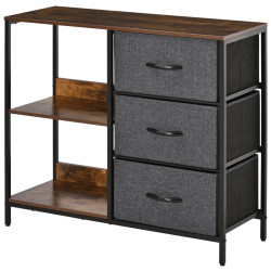 Etajera-comoda Homcom 831-407CG (Rustic Brown/Dark Grey) Thumb