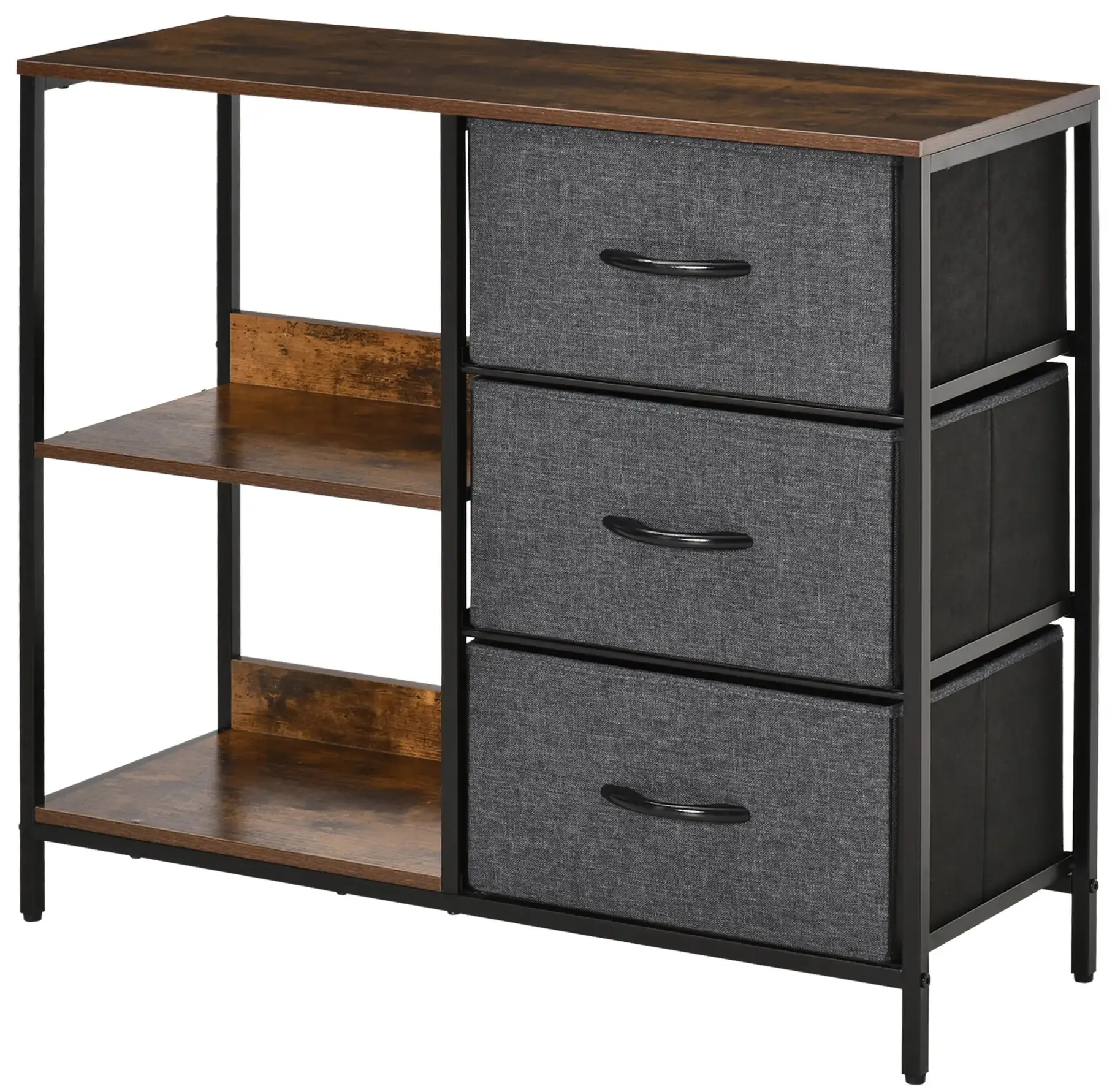 Etajera-comoda Homcom 831-407CG (Rustic Brown/Dark Grey) - 3
