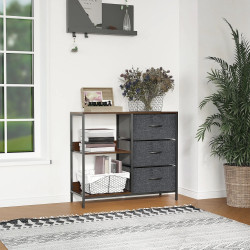 Etajera-comoda Homcom 831-407CG (Rustic Brown/Dark Grey) Thumb