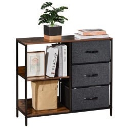 Etajera-comoda Homcom 831-407CG (Rustic Brown/Dark Grey) Thumb