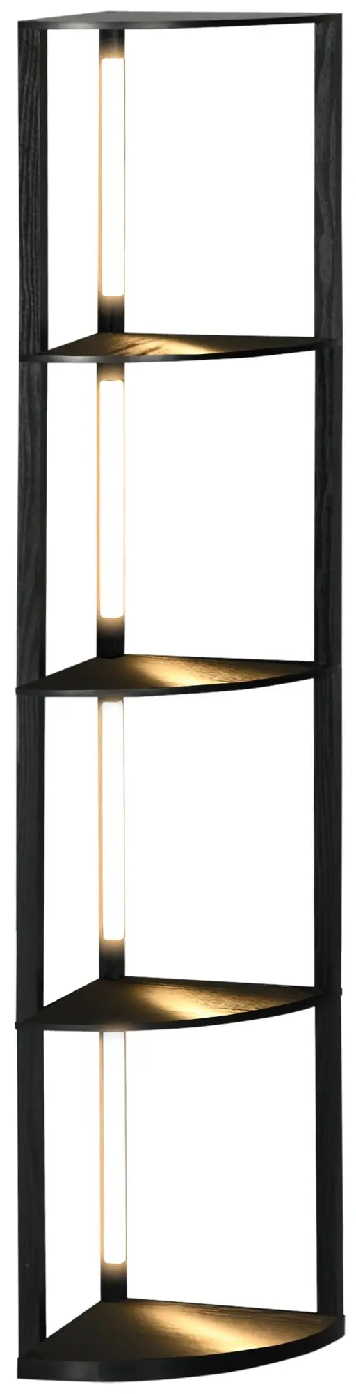 Etajera cu iluminare LED Homcom B31-465V90BK (Black) - 2