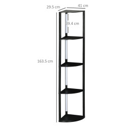 Etajera cu iluminare LED Homcom B31-465V90BK (Black) Thumb