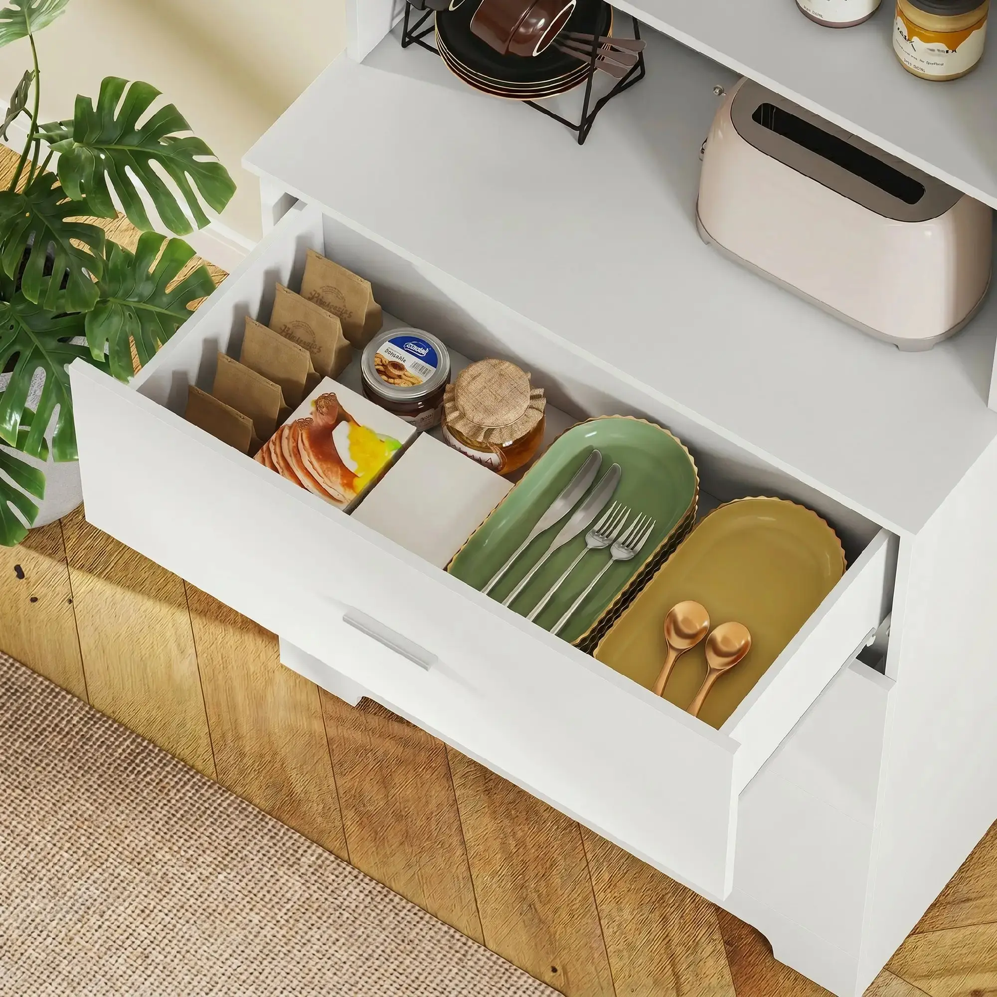 Etajera cu sertare Homcom 836-641V00WT (White) - 5