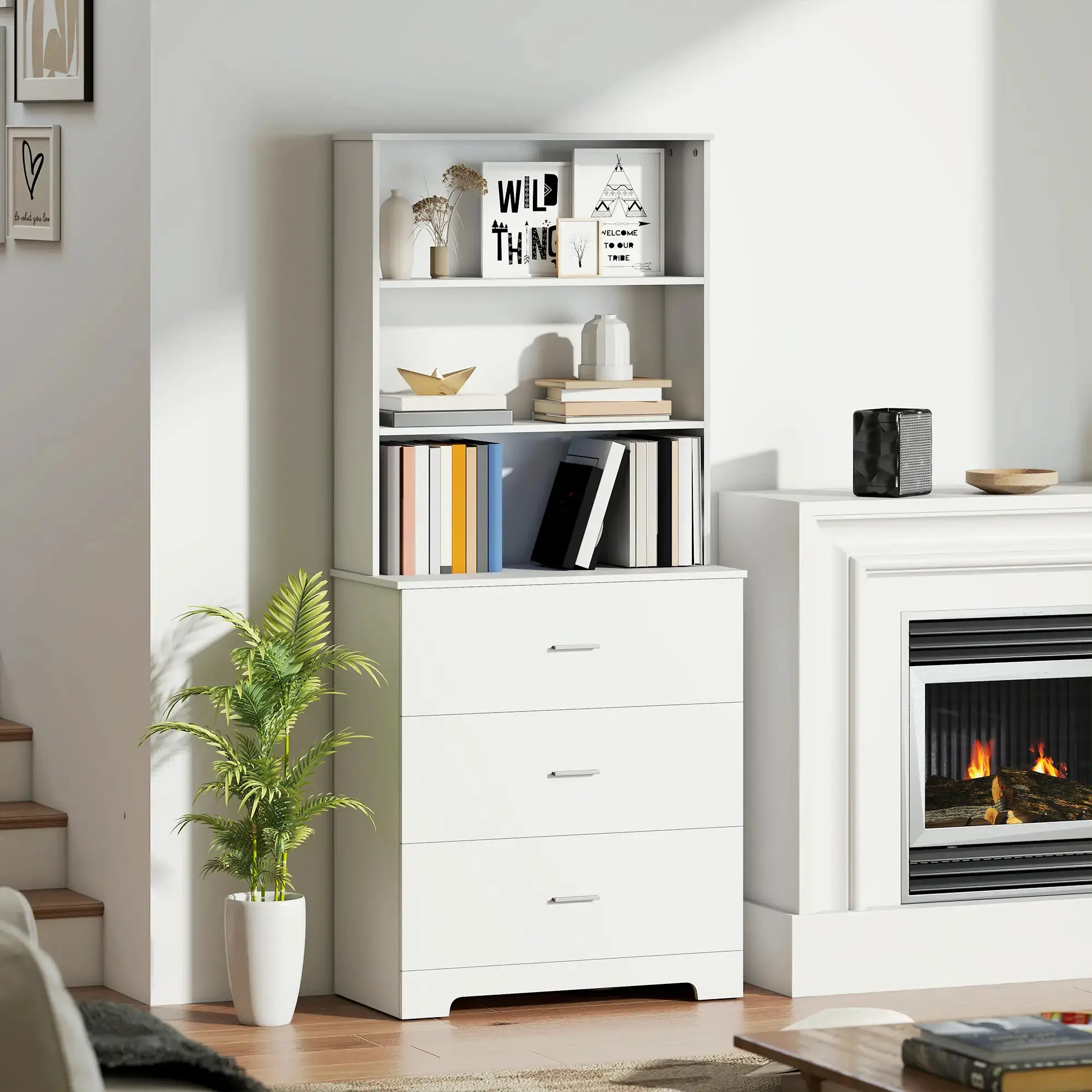 Etajera cu sertare Homcom 836-641V00WT (White) - 6