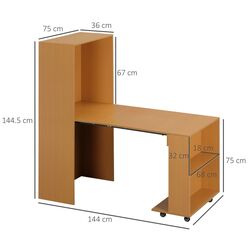 Etajera cu masa Homcom 835-681ND 36x75x144 cm (Oak) Thumb