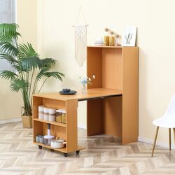 Etajera cu masa Homcom 835-681ND 36x75x144 cm (Oak) Thumb