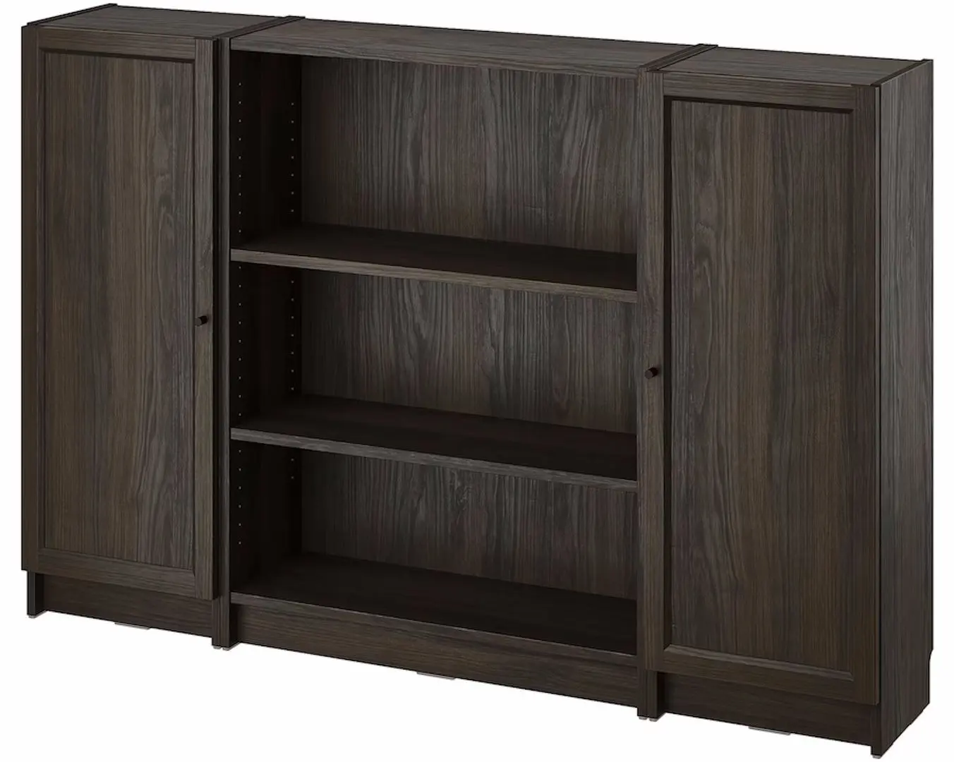 Biblioteca Ikea Billy/Oxberg cu usi 160x106 (Maro Inchis Aspect Stejar)