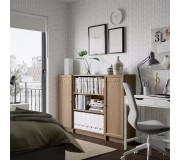 Книжный комод Ikea Billy/Oxberg с дверцами 160x106 (Под Дуб)