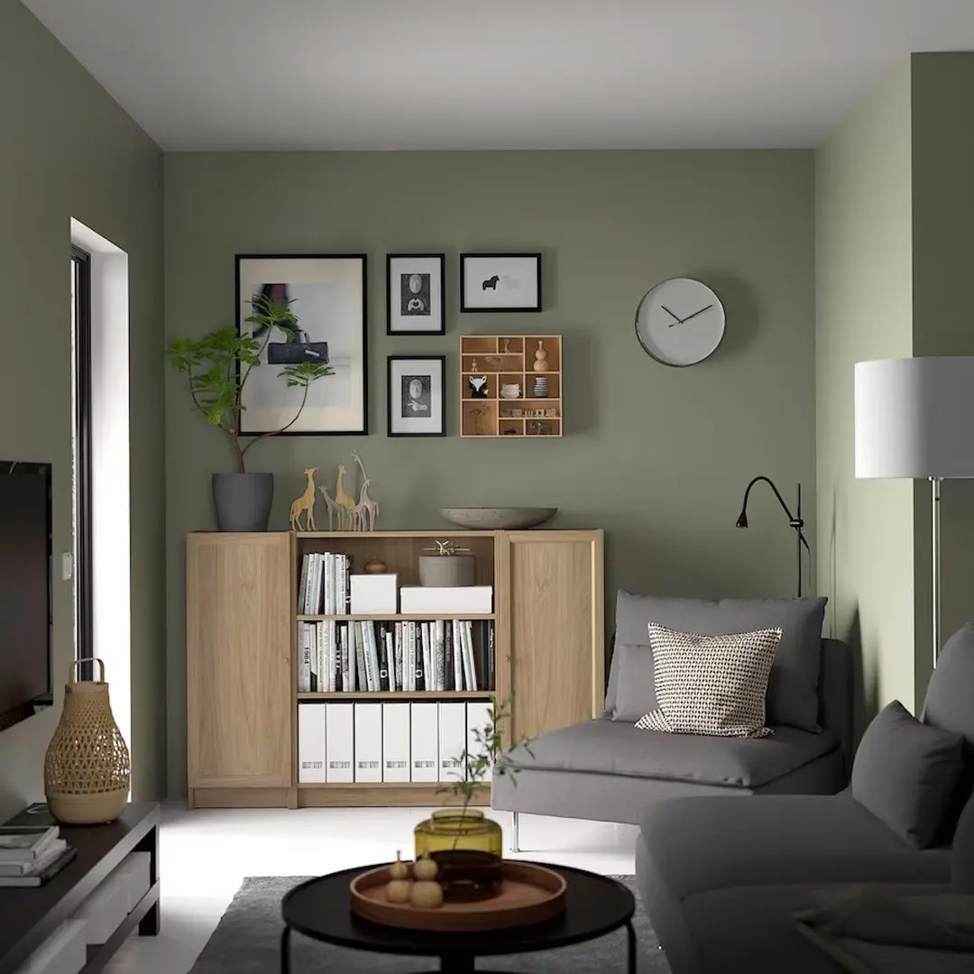 Biblioteca Ikea Billy/Oxberg cu usi 160x106 (Aspect Stejar)