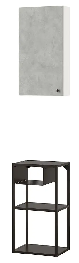 Set mobila pentru baie Ikea Enhet 40x30x150 (Antracit/Aspect Beton) - 3