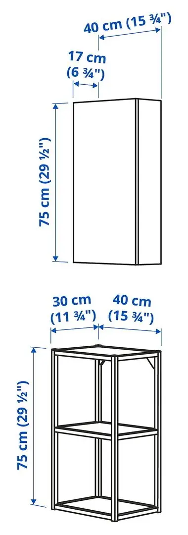 Set mobila pentru baie Ikea Enhet 40x30x150 (Antracit/Aspect Beton) - 5