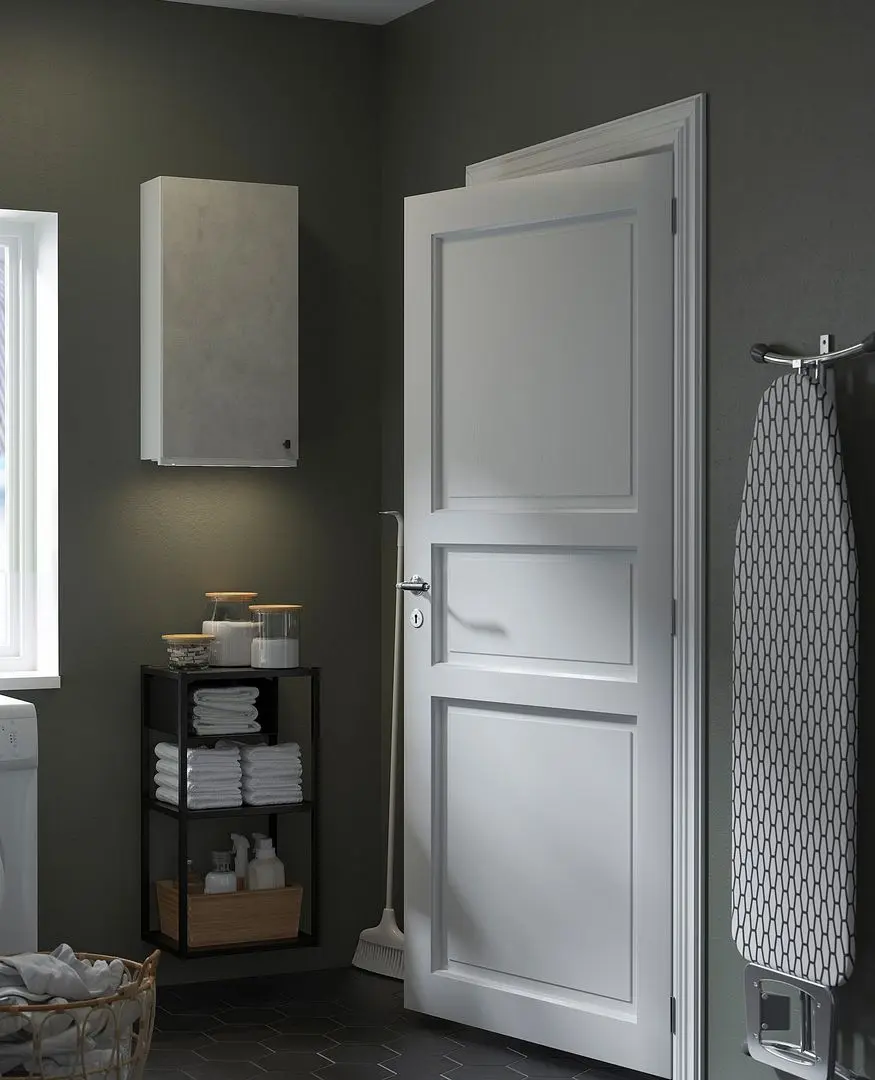 Set mobila pentru baie Ikea Enhet 40x30x150 (Antracit/Aspect Beton)