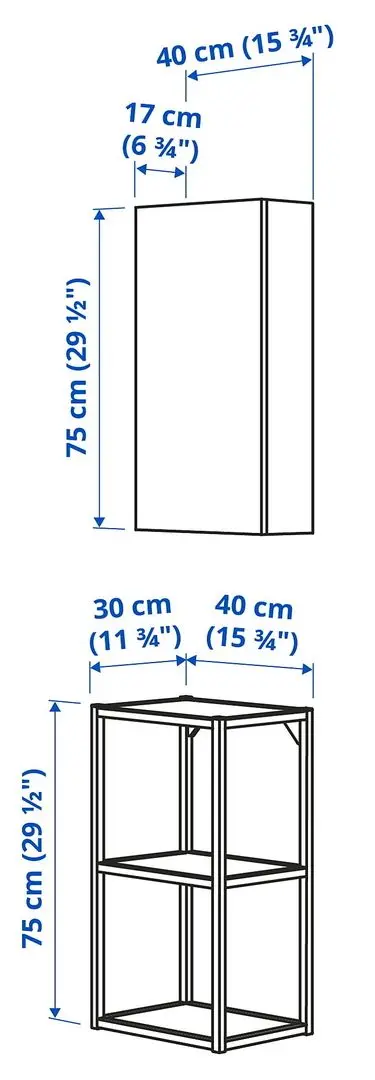 Set mobila pentru baie Ikea Enhet 40x30x150 (Antracit/Gri) - 3