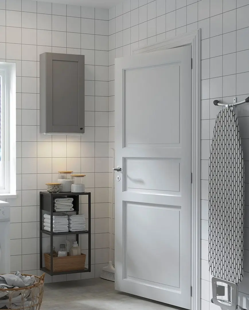 Set mobila pentru baie Ikea Enhet 40x30x150 (Antracit/Gri)