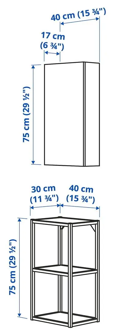 Set mobila pentru baie Ikea Enhet 40x30x150 (Alb/Aspect Beton) - 4