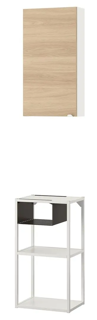 Комплект мебели для ванной Ikea Enhet 40x30x150 (Белый/Под Дуб) - 4