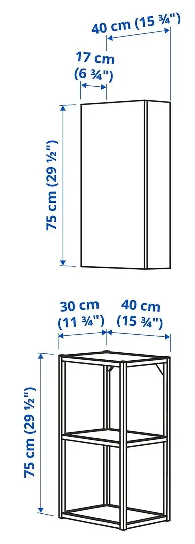 Комплект мебели для ванной Ikea Enhet 40x30x150 (Белый/Под Дуб) - 2