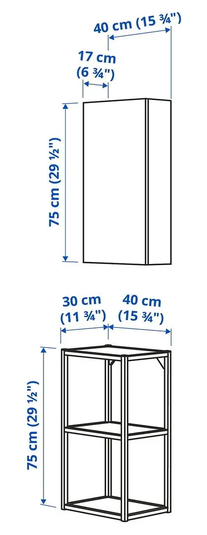 Set mobila pentru baie Ikea Enhet 40x30x150 (Alb/Gri) - 5