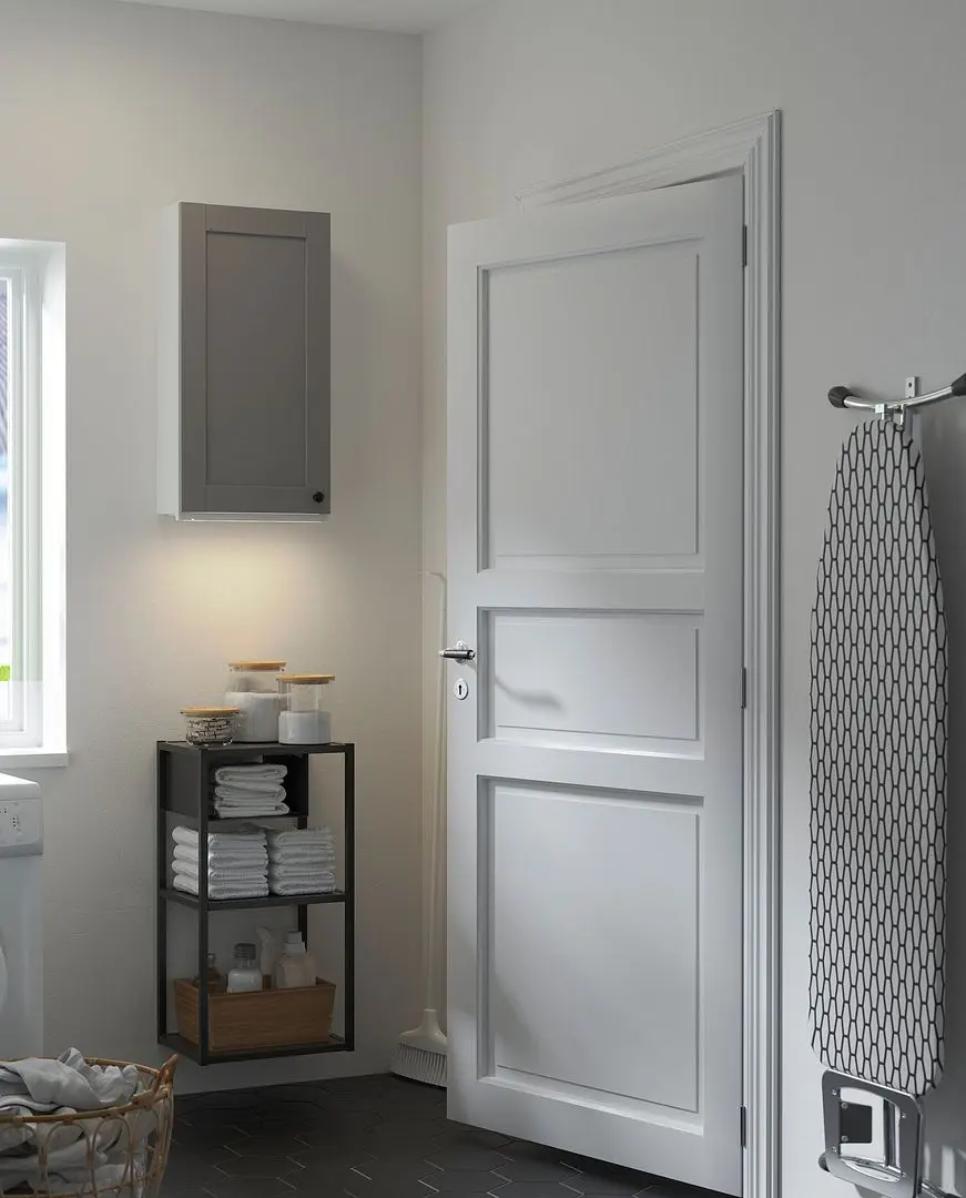 Set mobila pentru baie Ikea Enhet 40x30x150 (Alb/Gri)