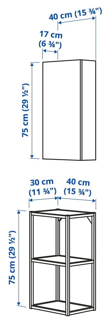 Set mobila pentru baie Ikea Enhet 40x30x150 (Alb/Gri-Verde Deschis) - 2