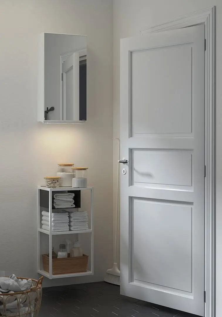 Set mobila pentru baie Ikea Enhet 40x30x150 (Alb/Oglinda)