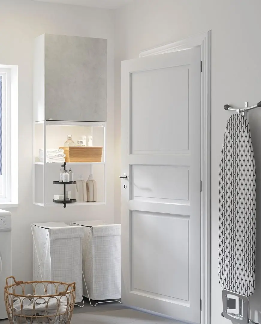 Система хранения Ikea Enhet 60x32x150 (Белый/Под Бетон)