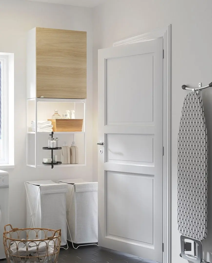 Система хранения Ikea Enhet 60x32x150 (Белый/Под Дуб)