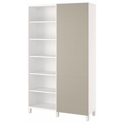 Etajera Ikea Besta/Lappviken/Stubbarp 120x42x202 (Alb/Gri Deschis-Bej) Thumb