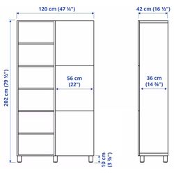 Etajera Ikea Besta/Lappviken/Stubbarp 120x42x202 (Alb/Gri Deschis-Bej) Thumb