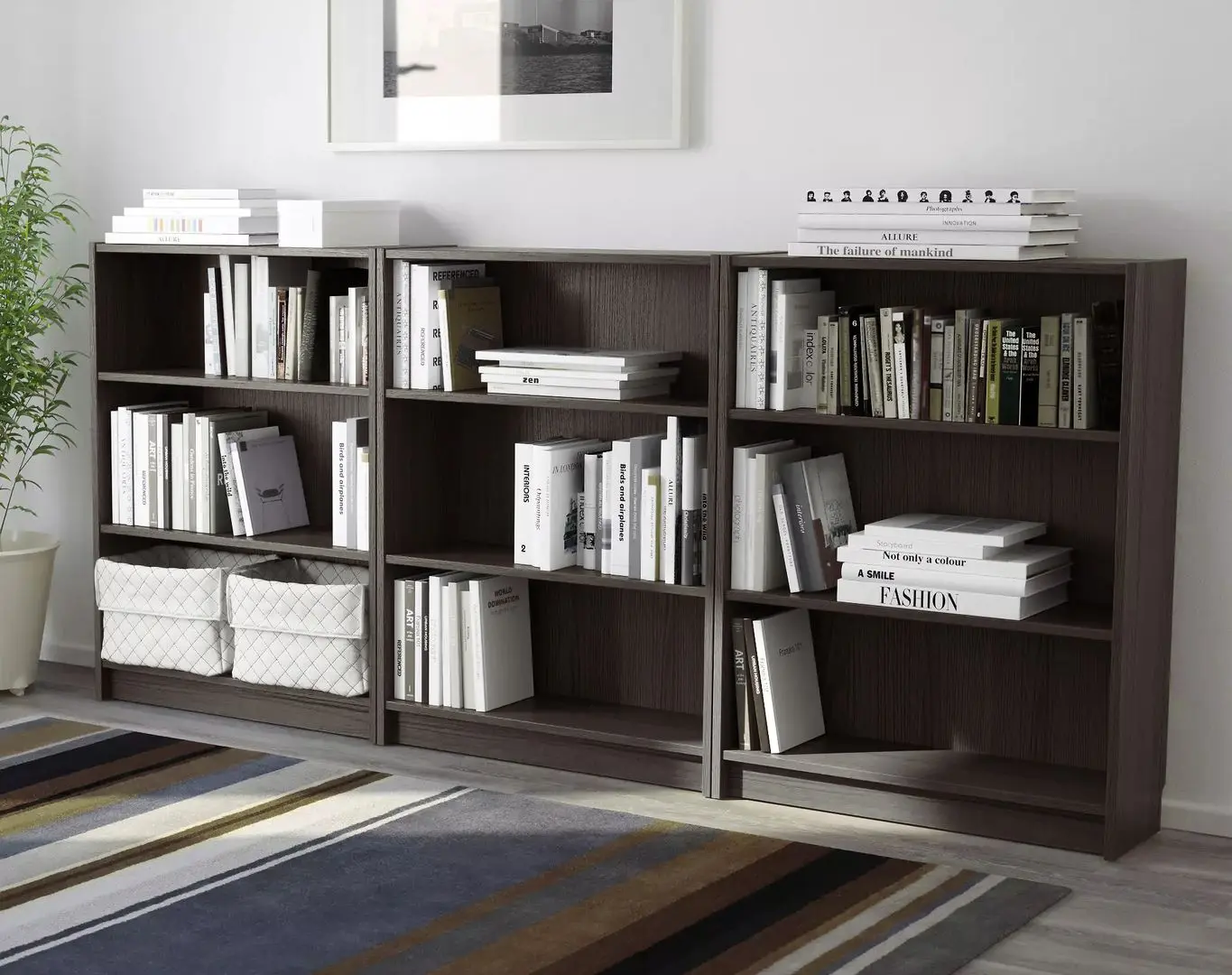 Etajeră Ikea Billy 240x28x106 (Maro inchis Aspect Stejar)