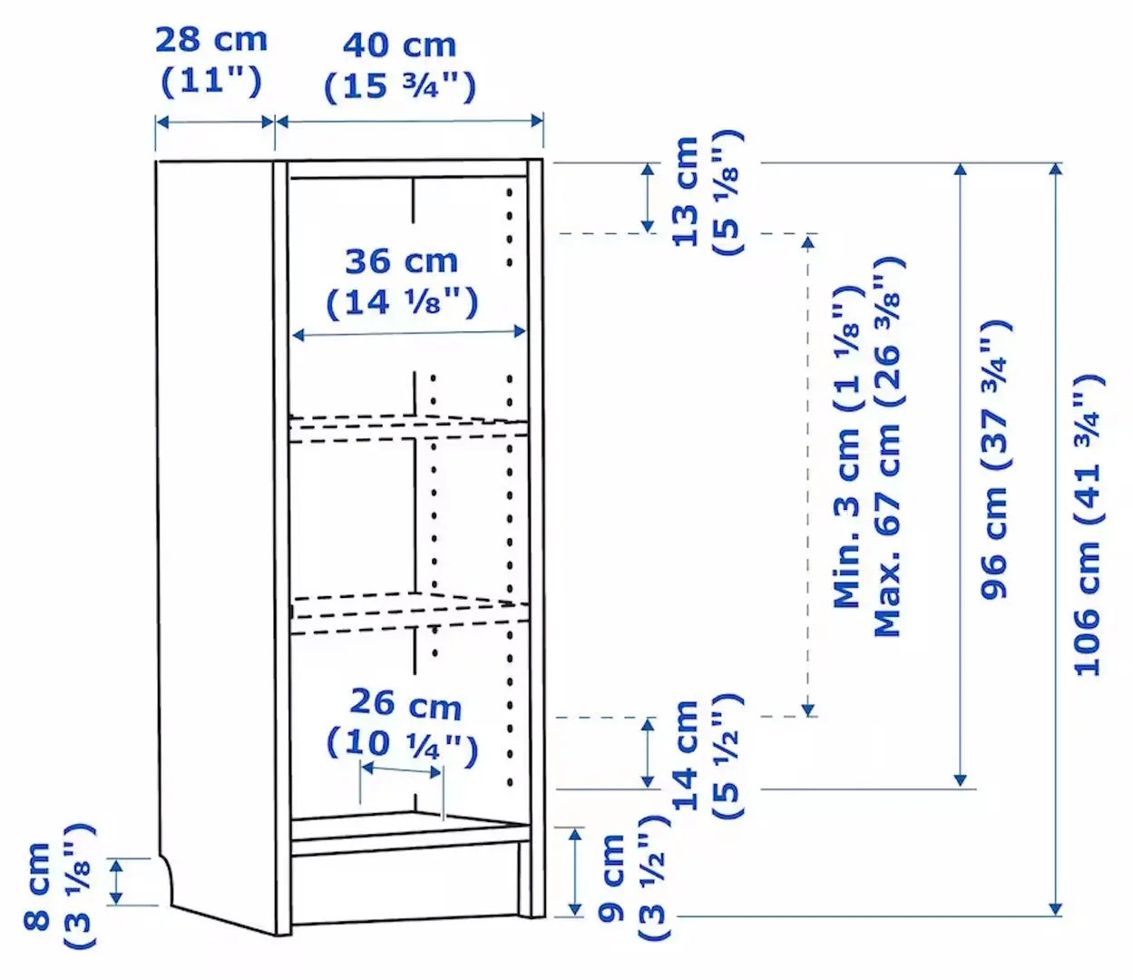 Etajera Ikea Billy 40x28x106 (Maro Inchis Aspect Stejar)