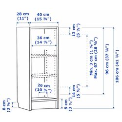 Стеллаж Ikea Billy 40x28x106 (Под Беленый Дуб) Thumb