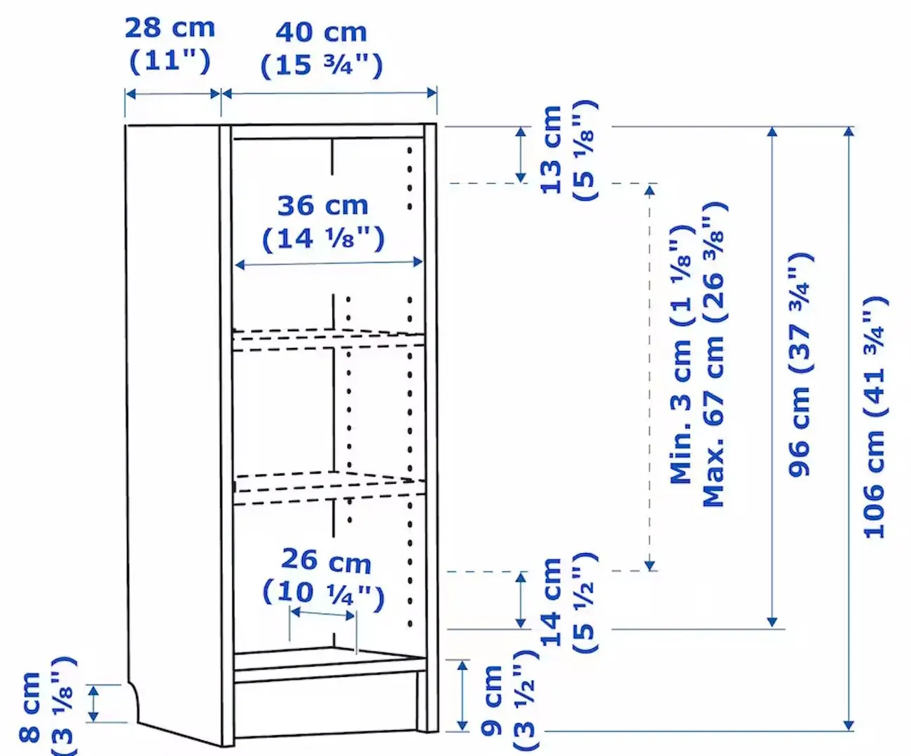 Стеллаж Ikea Billy 40x28x106 (Под Беленый Дуб)