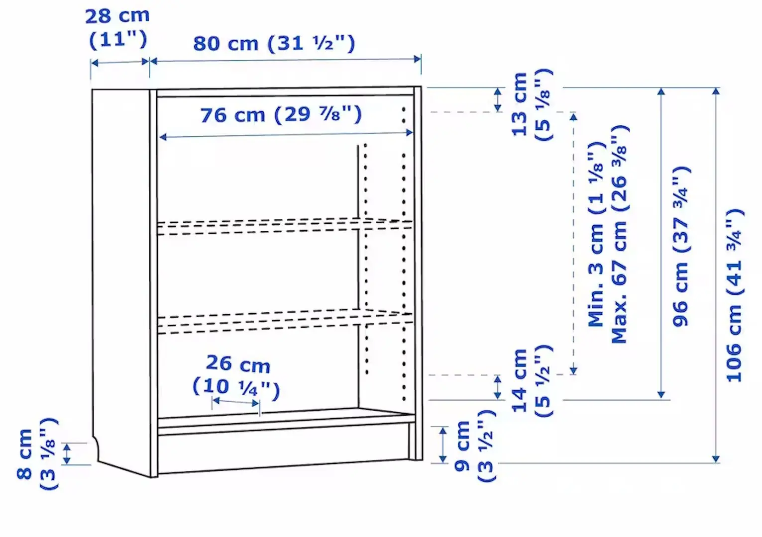 Etajera Ikea Billy 80x28x106 (Maro Inchis Aspect Stejar)