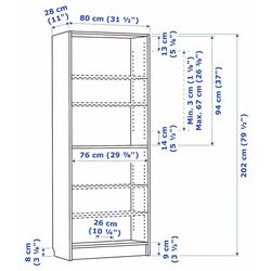 Etajera Ikea Billy 80x28x202 (Aspect Stejar) Thumb