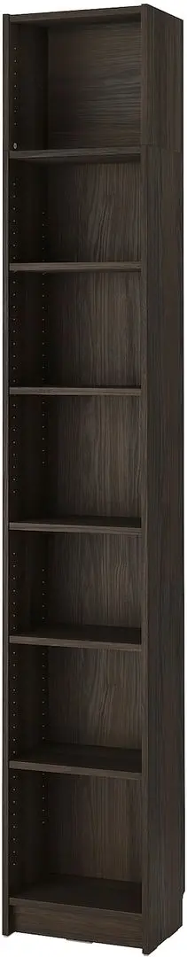 Etajeră Ikea Billy cu unitate extens superioara 40x28x237 (Maro inchis Aspect Stejar)