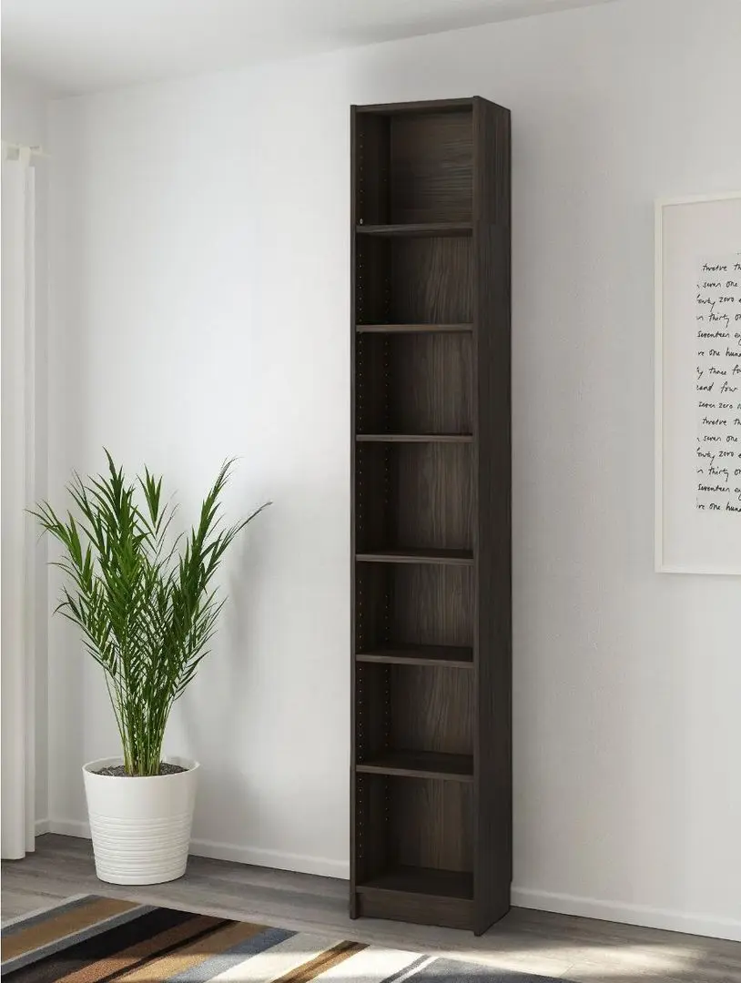 Etajeră Ikea Billy cu unitate extens superioara 40x28x237 (Maro inchis Aspect Stejar)