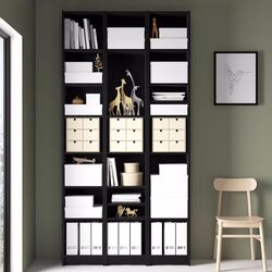 Etajera Ikea Billy cu unitati suplimentare 120x28x237 (Negru Aspect Stejar) Thumb