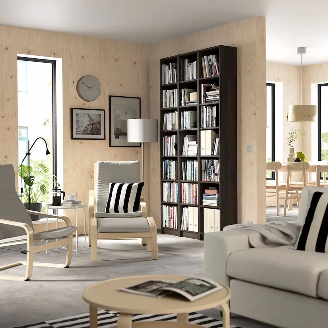 Etajera Ikea Billy cu unitati suplimentare 120x28x237 (Maro Inchis Aspect Stejar)