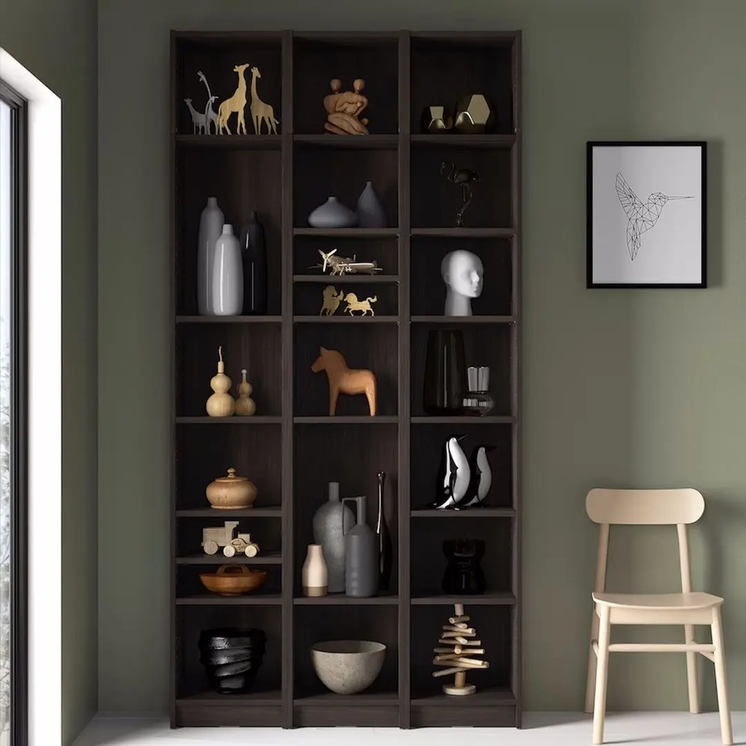 Etajera Ikea Billy cu unitati suplimentare 120x28x237 (Maro Inchis Aspect Stejar)