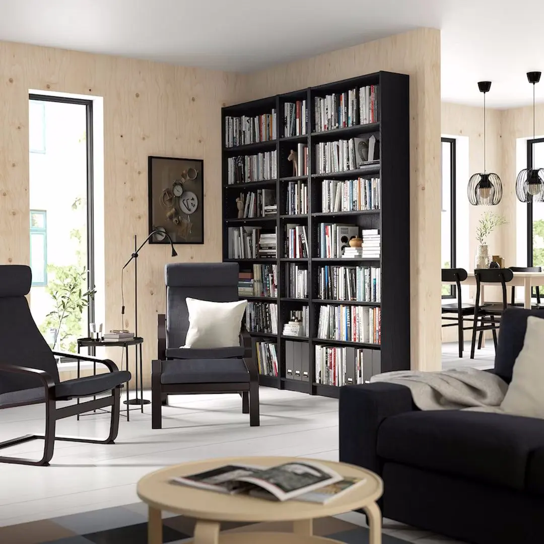 Etajera Ikea Billy cu unitati suplimentare 200x28x237 (Negru Aspect Stejar)