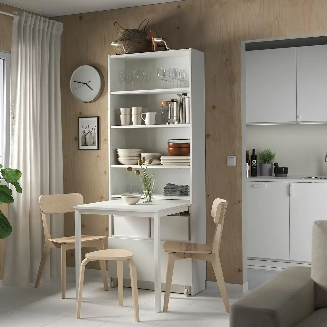 Etajera Ikea Billy cu birou/sertar 80x202 (Alb)