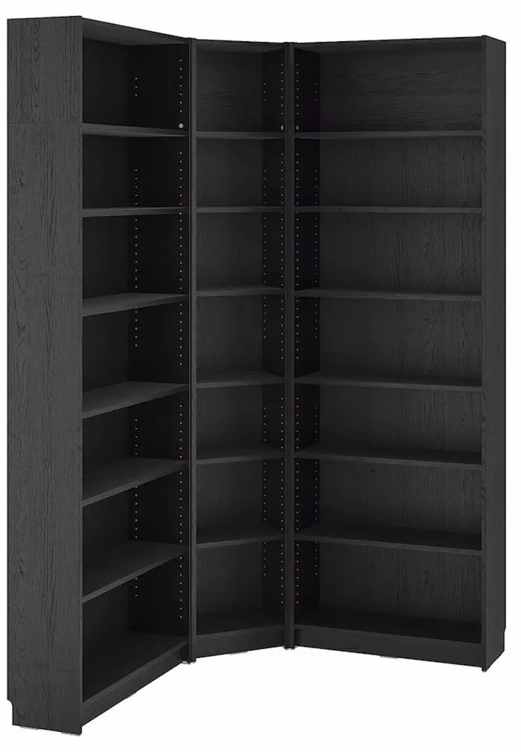 Etajera Ikea Billy colt/unitati suplimentare 136/136x28x237 (Negru Aspect Stejar)