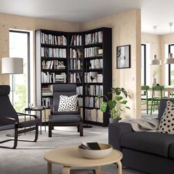 Etajera Ikea Billy colt/unitati suplimentare 136/136x28x237 (Negru Aspect Stejar) Thumb