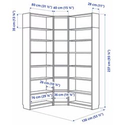 Etajera Ikea Billy colt/unitati suplimentare 136/136x28x237 (Maro Inchis Aspect Stejar) Thumb
